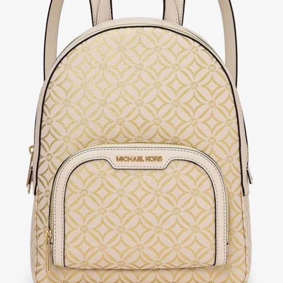 Michael Kors Jaycee Cream and Gold Women's Backpack Medium NWT - Picture 1 of 16